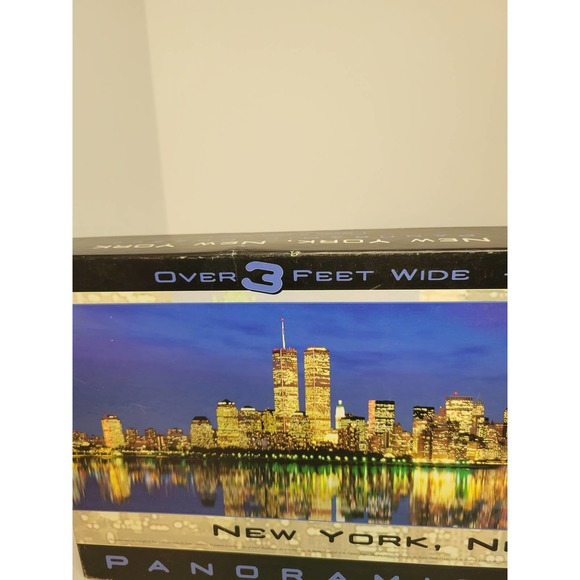 Vtg New York City 3 Ft. Wide Panoramic View 750 Piece Puzzle World Trade Center - Picture 6 of 7